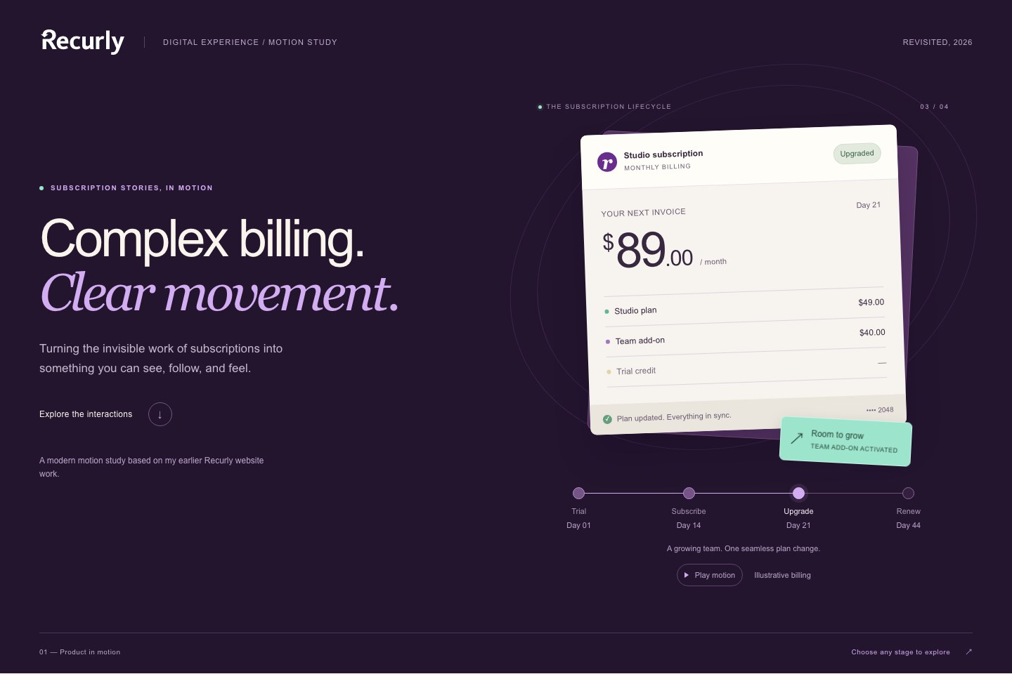 Recurly animated subscription billing study
